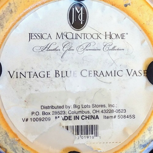 Jessica McClintock Home Heather Glen Premium Collection Vintage Blue Vase - Imagen 2 de 4