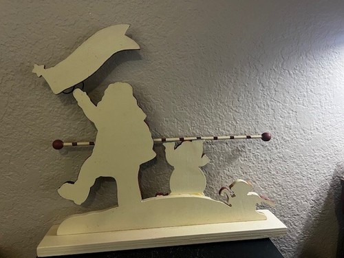 Santa & Snowman Merry Christmas Wooden Tabletop Holiday Decor 17" Figurine - Bild 4 von 4