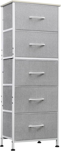 Fabric Dresser, 5-Drawer Tall Dresser for Bedroom, Storage Dresser Organizer wit - Picture 10 of 12
