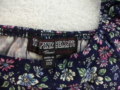 Three Pink Hearts Dress Girls XXS Blue Floral Cardigan Hair Ties A83 - Picture 7 of 14