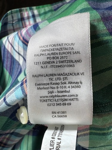 Polo Ralph Lauren Classic Fit Oxford Shirt Blue & Green Plaid | Sz M - Picture 8 of 8