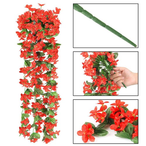 2 piezas Flores Colgantes Artificiales Falsas Planta de Vid Hogar Jardín Decoración Interior Exterior - Imagen 10 de 17