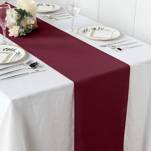 Burgundy POLYESTER 12x108" Table RUNNER Wedding Party Kitchen Linens Dinner SALE - Picture 4 of 8
