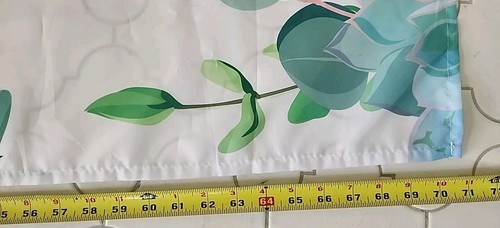 Shower Curtain Flower White Green Purple Succulent Echeveria 71 x 58 inches - Picture 5 of 6