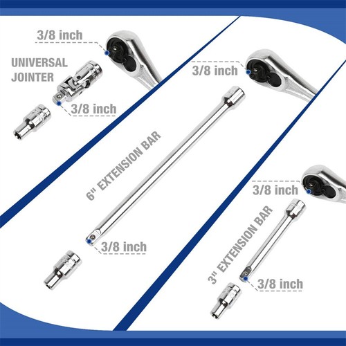 WORKPRO Drive Socket Set with Quick-Release Ratchet Metric and SAE for Household - Picture 18 of 31