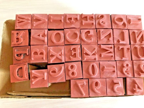 Alphabet Rubber Stamp Squares 2951Q All Night Media Classic Wood Mounted Squares - Picture 8 of 12