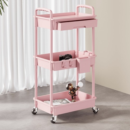 SPACEKEEPER 3 Tier Rolling Storage Cart With Drawers Rolling-Huge discounts - Picture 33 of 47