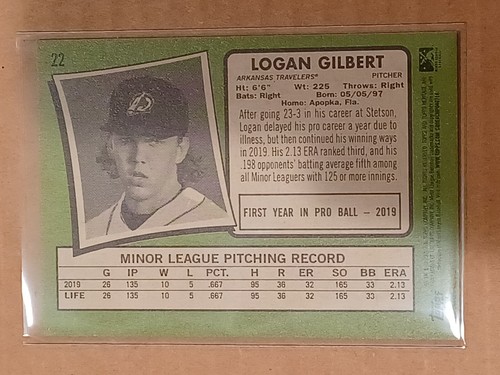 Logan Gilbert 2020 Topps Heritage Minor League Prospect Card #22 - Picture 2 of 2