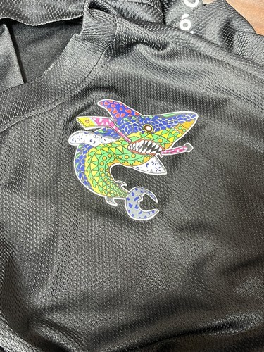 San Jose Sharks Los Tiburones 2018 Hispanic Heritage NHL Hockey Jersey Med SGA - Picture 7 of 10