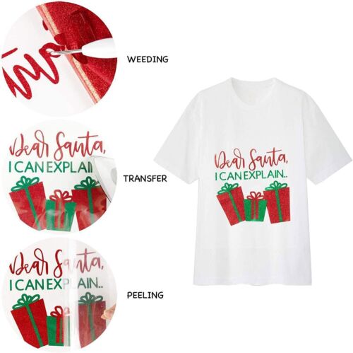 Brillo Transferencia de Calor Vinilo HTV Vinilo Plancha Sobre Calor Prensa Camiseta para Corte - Imagen 7 de 90