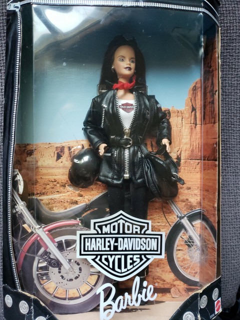 Harley Davidson Motorcycle Brunette Barbie Doll w// Leather Jacket /& Purse 22256