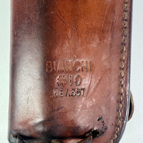 Bianchi #10 Leather Hip Holster .38/.357 Revolver OWB Brown w Leg Tie USA - Picture 3 of 6