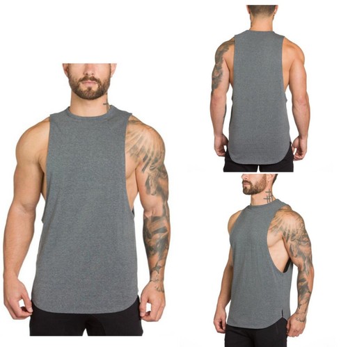 Men Gym Muscle Singlets Workout Tank Top,Bodybuilding Fitness Sleeveless T-shirt - Picture 3 of 13