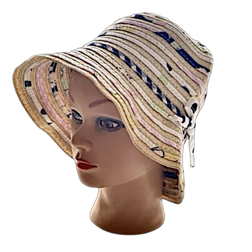 THE CHILDREN'S PLACE girls tan bucket cotton and paper hat Sz 7-8 KIDS - Picture 6 of 7