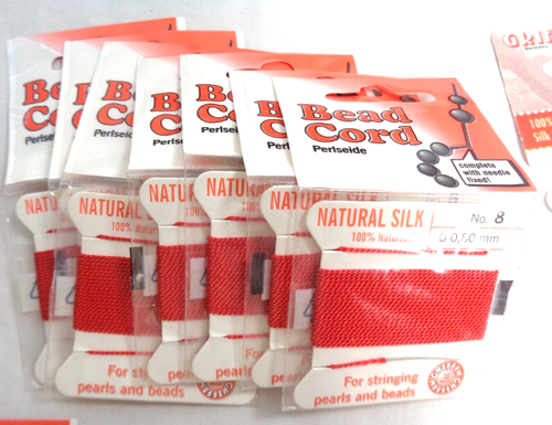 Griffin Bead Cord Silk No 8 0.80 mm Jewelry Making String 2m Mixed Lot of 34 NEW - Picture 3 of 11
