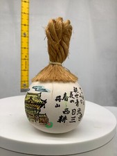 Japanese Clay Bell Ceramic Dorei Asian Antiques Kosanji Temple 2.5x2.5x2.9inch