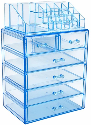 Acrylic Makeup Organizer with 6 Drawers & 16 Slots Jewelry Cosmetics Storage Box - Picture 24 of 46