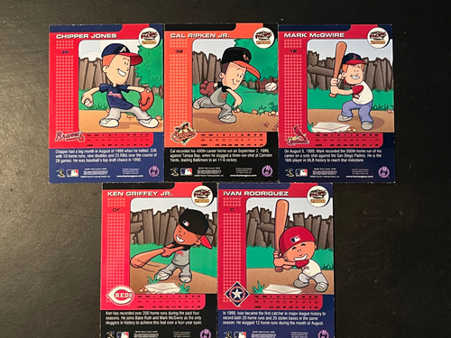 5-2001 BACKYARD BASEBALL CARDS RIPKEN, RODRIGUEZ, CHIPPER, McGUIRE, GRIFFEY - Picture 2 of 2