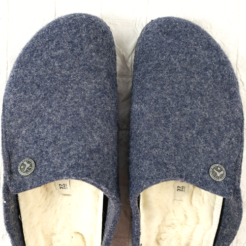 Ciabatta Birkenstock donna taglia 6 NARROW EU 37 Zermatt rivetto shearling blu lana - Foto 9 di 10