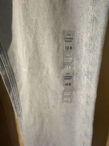 NWTAero Low Rise Baggy Non Stretch Women’s Light Wash Faded Denim Jeans Size 12R - Picture 3 of 9