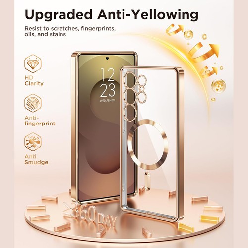 Pour Samsung S25 Ultra S25+ Coque Transparente Placage Antichoc Mag Safe Ecran Cover - Photo 32 sur 54