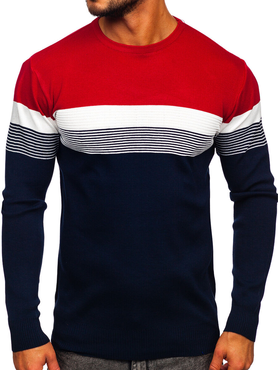 Ferie Hound pengeoverførsel Sweater sweater sweater sweater sweatshirt crew neck sports striped men's  mix BOLF motif | eBay