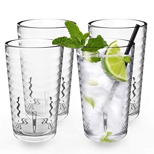 Plastic Tumblers Cups UNBREAKABLE Acrylic Plastic Water Tumbler Drinking Glas... - Picture 1 of 12