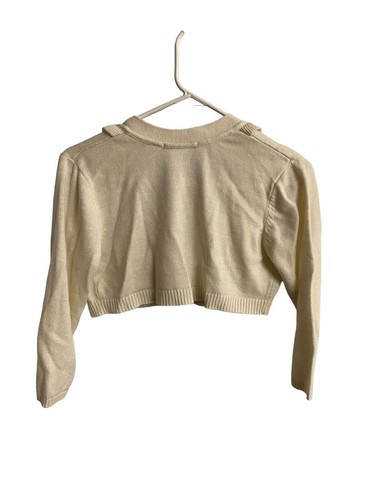 Basic Editions Cardigan Girls Size XL  14 16 Cream Open Front Party Event Shrug - Picture 3 of 6