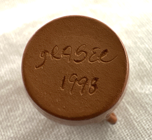 IGMA Jane Graber Redware Miniatur Deckel Topf Bohnentopf 1998, kostenloser Versand - Bild 8 von 9