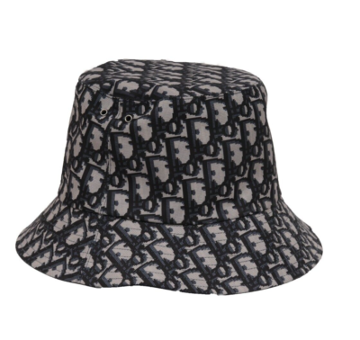 Dior Oblique Reversible Teddy-D Brim Bucket Hat Grey Blue Logo Cap