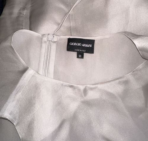 GIORGIO ARMANI BEIGE SEIDE ÄRMELLOSES FREIZEIT TOP / BLUSE Gr. 50 MADE IN ITALY - Bild 12 von 13