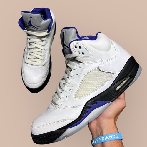 Nike Air Jordan 5 White Dark Concord Black DD0587-141 Mens Sneakers Size 12 - Picture 2 of 5
