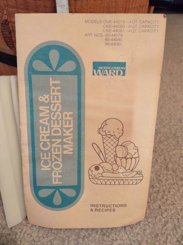 Vintage Montgomery Ward Ice Cream Maker 4 Qt With Box Instructions 1980s READ - Picture 13 of 24