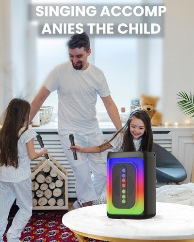 Ankuka Karaoke Machine With 2 Microphones, Portable Bluetooth Speaker With Light - Picture 7 of 7