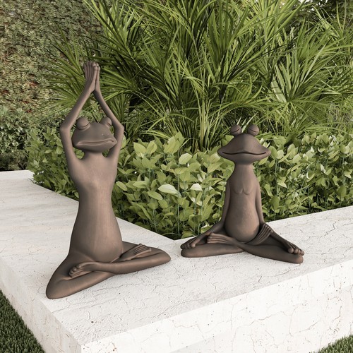 Stretching Frog Statue-Resin Zen Animal Yoga Figurine New Upgrade - Picture 4 of 4