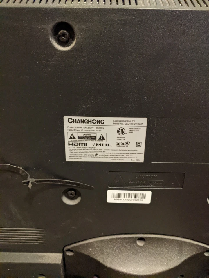 Changhong 49 Inch LED TV For Parts or Repair Local Pick Up Only - Image 2 of 3