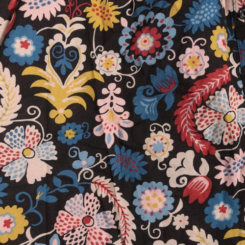 Boden Blouse Size UK 8 Black Multicolour Floral Smocked Yoke Bold Vibrant Cotton - Picture 4 of 9