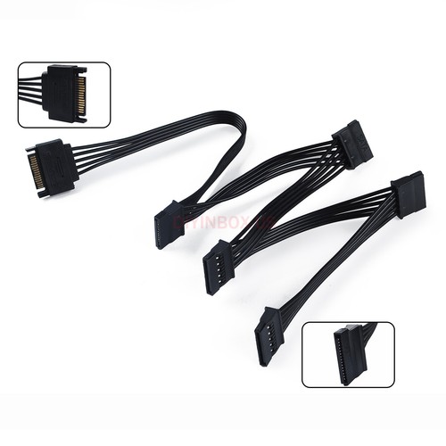 10pcs SATA Power 15 Pin 1 Male To 5 Female Splitter Hard Drive Cable for HDD SSD - Picture 13 of 18