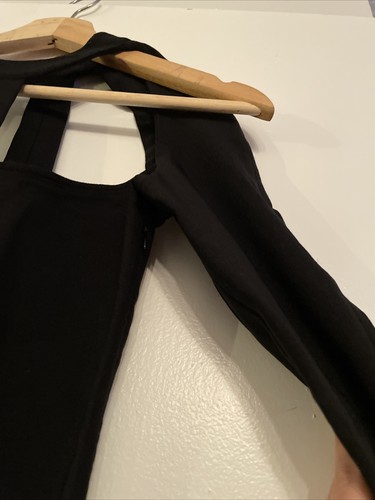 Vtg LOLITA LEMPICKA Black Cocktail Dress Cut Outs Bodycon France W Size 10 - Picture 4 of 8