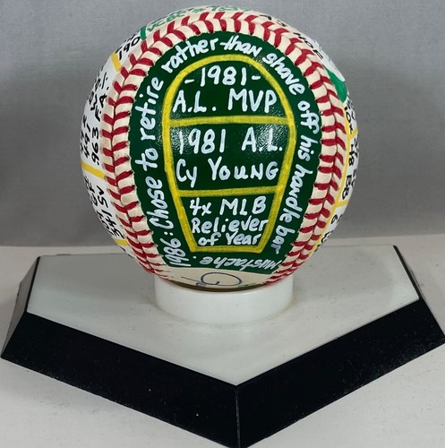 Rollie Fingers Signed OAL VCBC SuperStats Baseball, Hand Painted, HOF, JSA Cert. - Picture 6 of 9