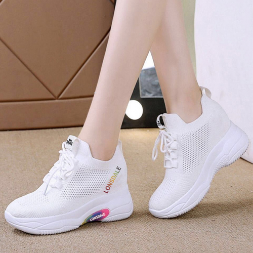 Tenis internos elevados para mujer de suela gruesa de suela suave zapatos para correr informales - Imagen 5 de 11
