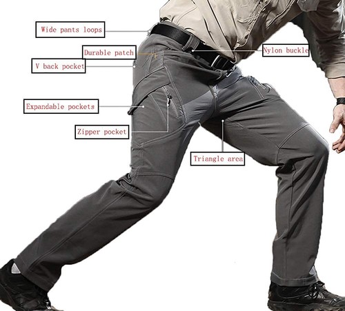Tacvasen Men's Thermal Pants Cargo Working Trousers Insulated Fleece Lined Pants - Picture 3 of 60
