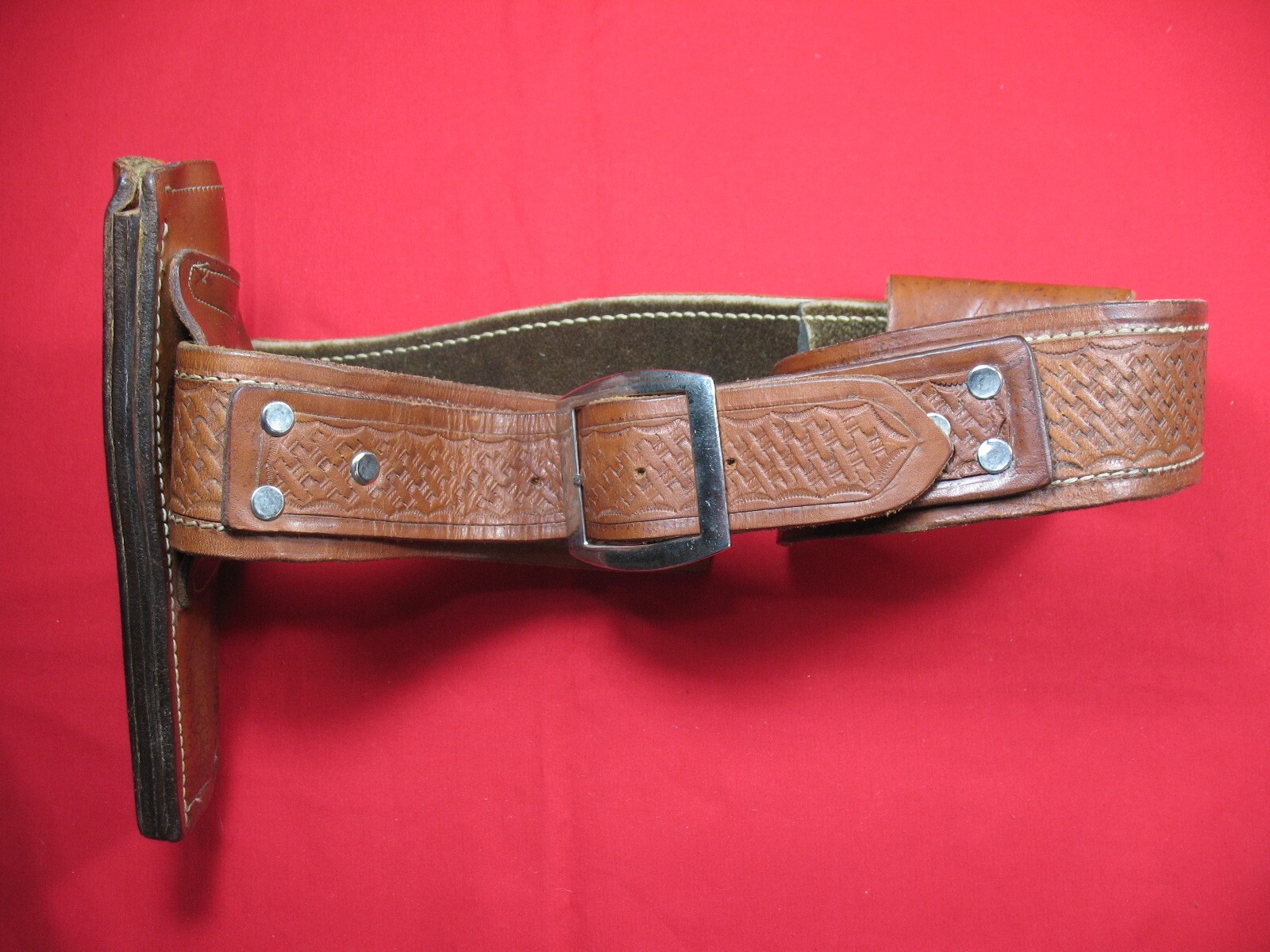 Unbranded Tan Basketweave Leather Holster S&W 'K' Frame 6" with