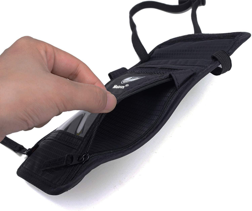 Porta pasaporte con bloqueo RFID bolsa de viaje para cuello billetera para mujeres y hombres - Imagen 6 de 12