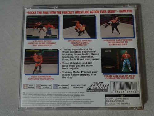 WWF Wrestling War Zone Playstation One PS1 PSX Game Complete Free Ship - Picture 3 of 3
