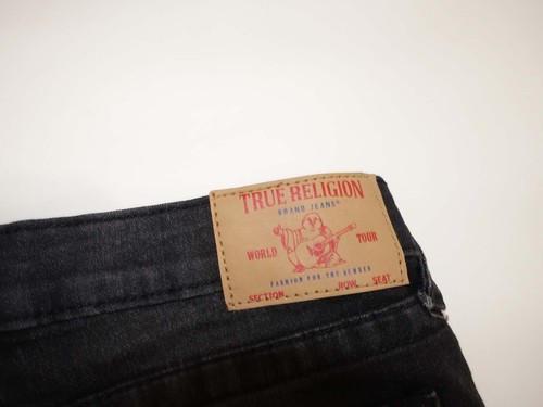 True Religion Boy's Geno Relaxed Slim Moto Jeans Size 12 Dark Gray Denim TR - Picture 10 of 10