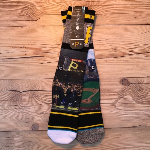 Stance MLB Pittsburgh Pirates “Pnc” Crew Socks Men’s Size Large 9-12 or XL 9-13 - Picture 5 of 32