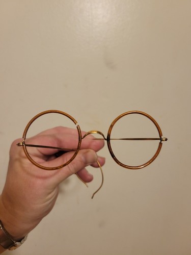 Monturas de gafas redondas de oro Artshel Tortise de colección tal cual - Imagen 9 de 12