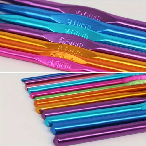 14Pcs Aluminium Crochet Hooks Set with Pouch Multi-Colour Metal Needles for DIY - Picture 9 of 11