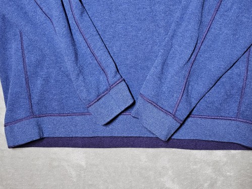 Tommy Bahama Sweater Reversible 1/4 Zip Pullover Purple and Blue - Picture 9 of 13
